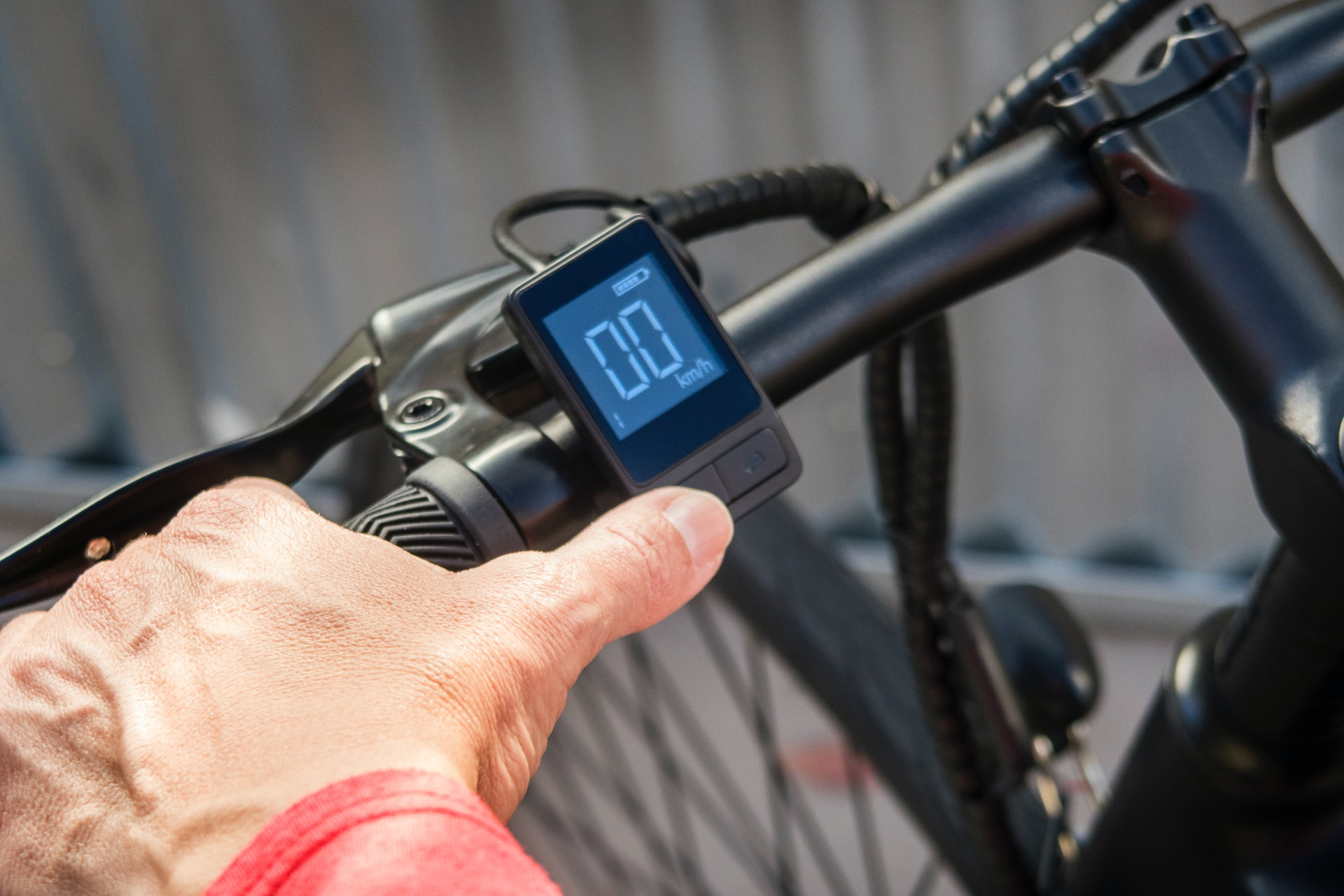 Close-up of an ebike's display screen