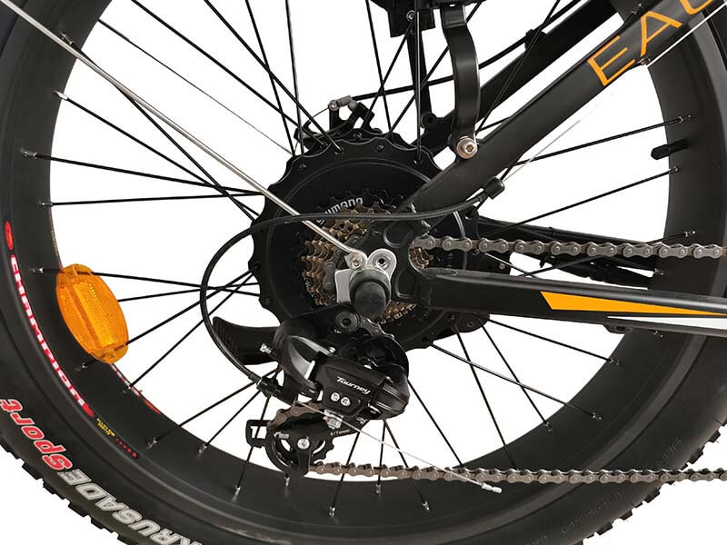 An electric bike’s tire up close